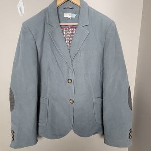 Boden Elbow Patch Suede Like Blazer Jacket US 16